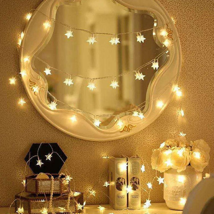 LED Sternen-Lichterkette – Warmes Licht für Geschenke & Deko